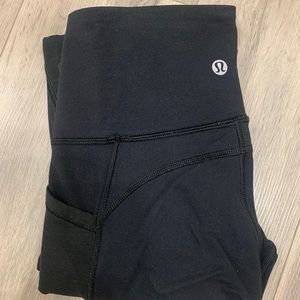 Black Lulu Lemon Leggings with Mesh